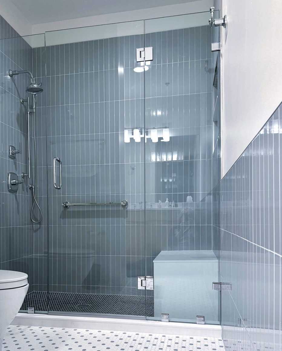 Kraig Odden's renovation included a low-curb shower, shown here.