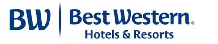 B W initials and Best Western Hotels & Resorts next to it in navy blue color