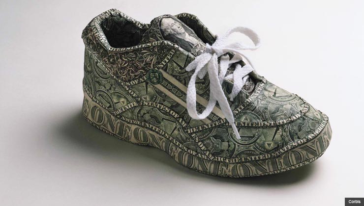 Tennis shoes with dollar bill pattern - five ways to whittle down health club fees in 2012