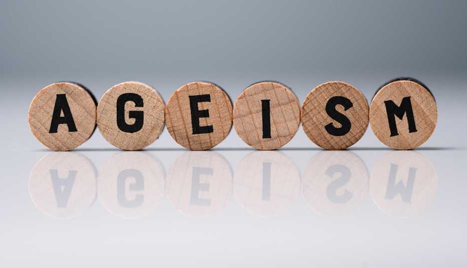 rounded wooden blocks spelling out the word ageism