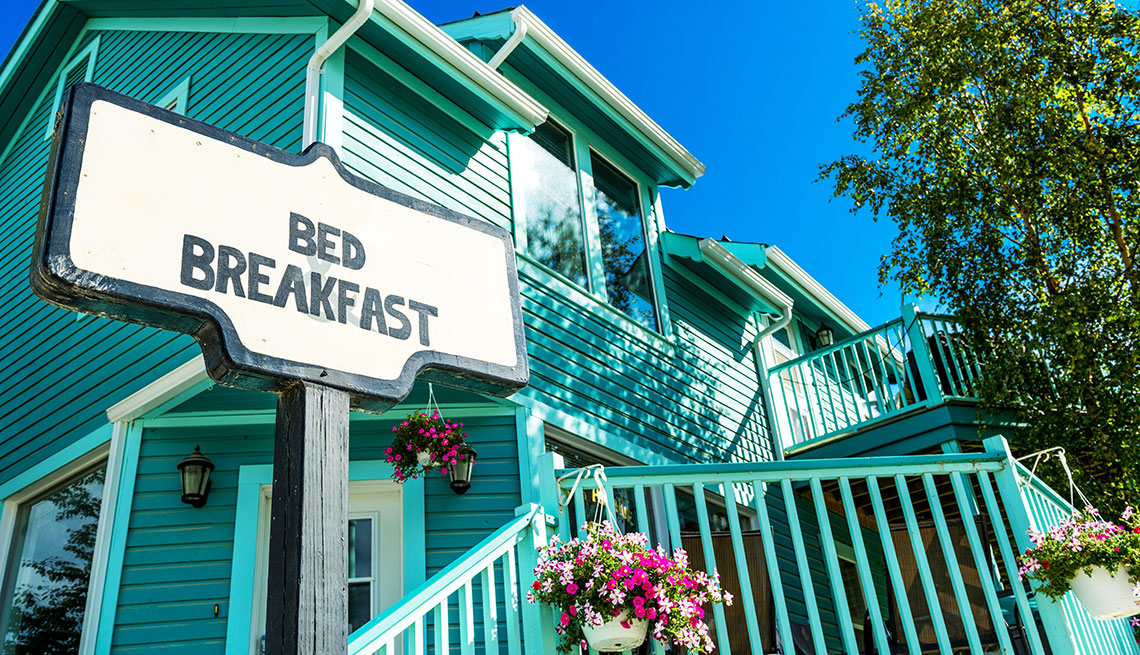 bed and breakfast sign on a house
