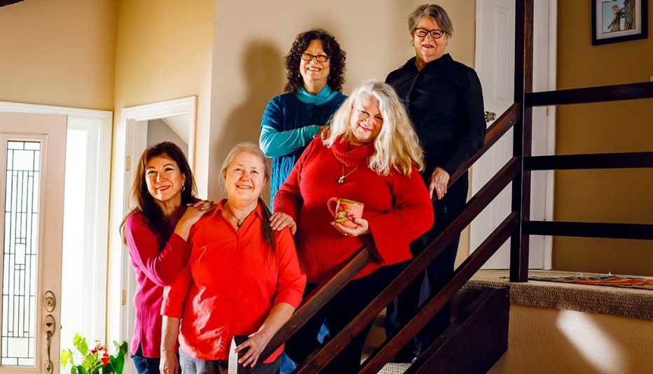 From left: Christine Bowdish, Linda Simmons-Wilfert, Hester Schell, Grace Karen Sweet, and Maggie Purtee. The tenants make house rules, share chores and movie nights and decide collectively who gets to join the community. 