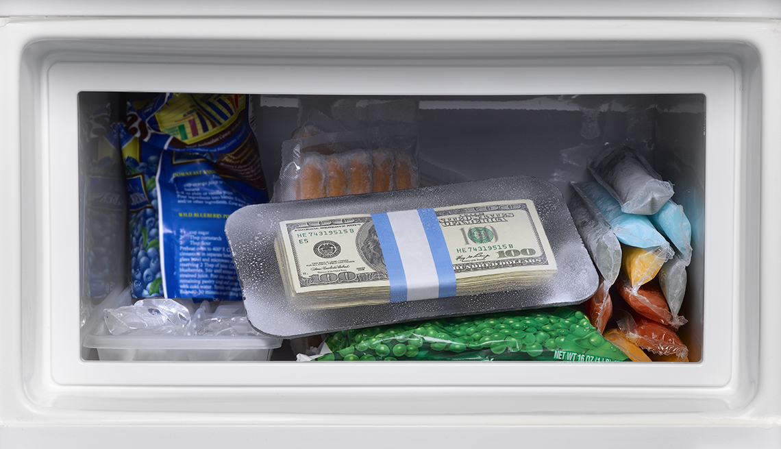 money in the freezer