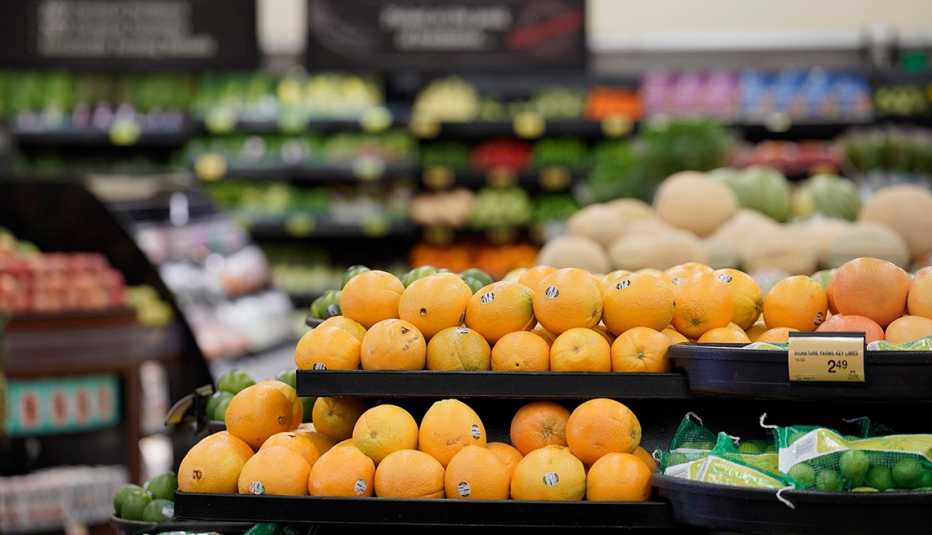 Oranges are displayed for sale in the produce section of an Albertsons Cos. grocery store in San Diego, California, U.S. on Monday, June 22, 2020. 