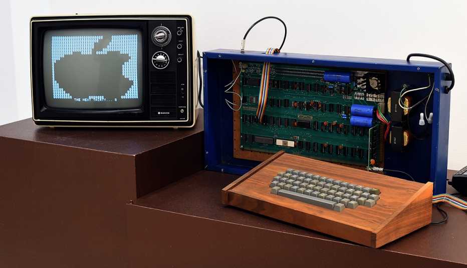 The Ricketts Apple-1 Personal Computer, displayed before an auction at Christies on December 5, 2014. 