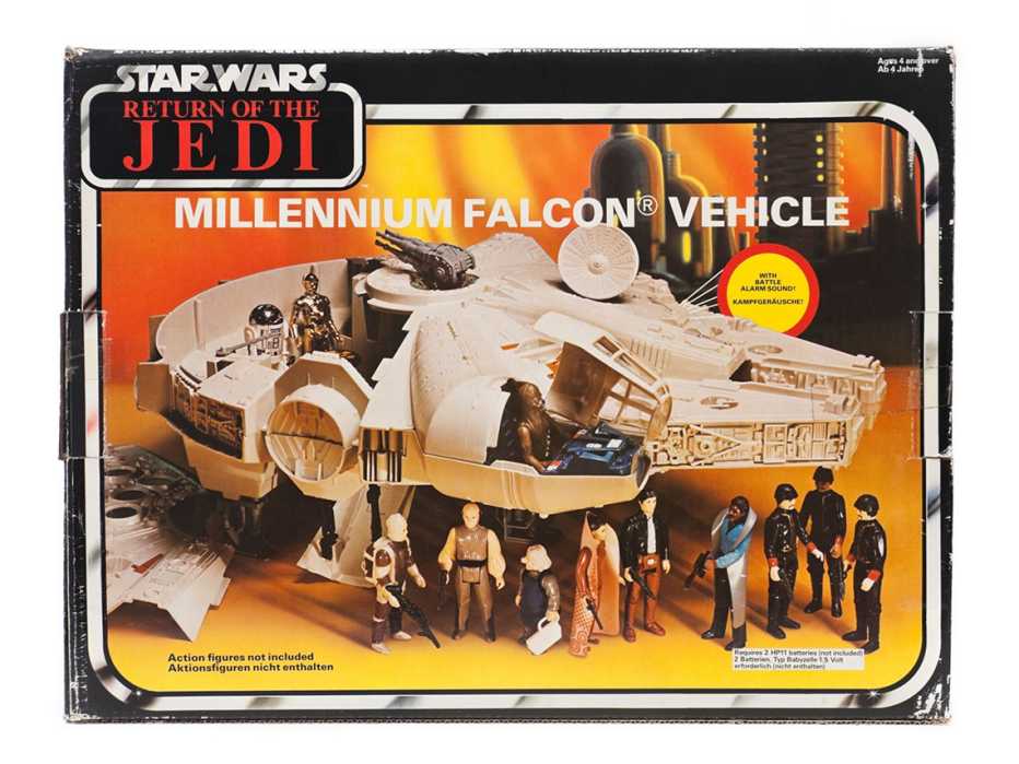 vintage star wars millenium falcon spaceship toy from the film return of the jedi