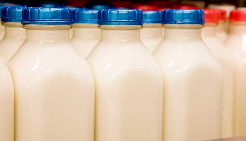gallons of milk in glass bottles