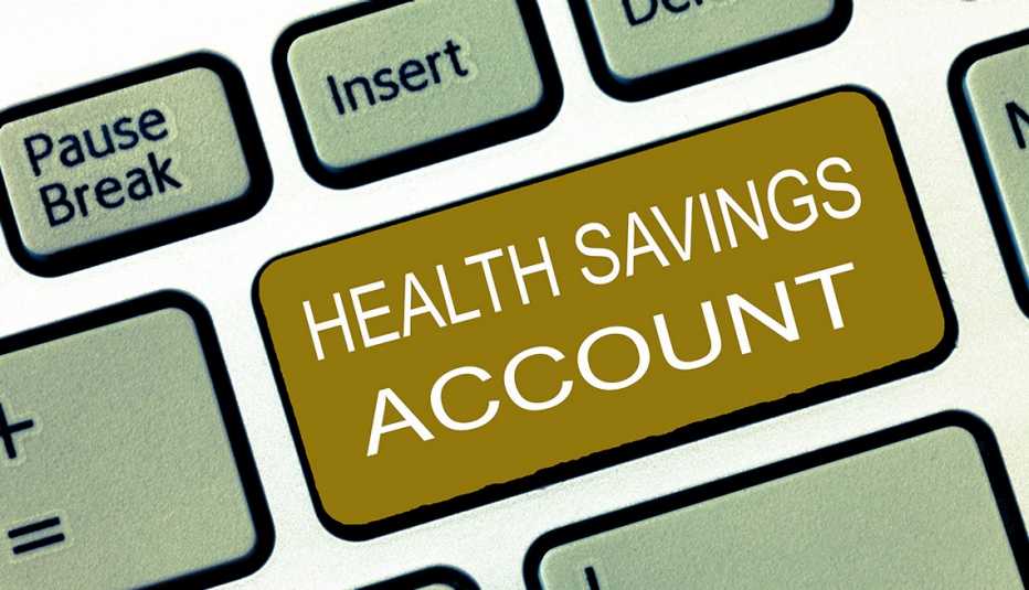 illustration of a computer keyboard button labeled Health Savings Account
