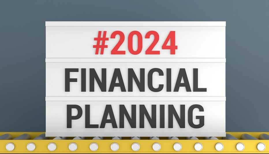 a sign that says 2024 financial planning