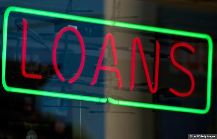 Neon loans sign, Payday loans are bad to co-sign