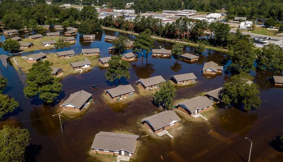 Hurricane Florence flooded homes in Lumberton, N.C., in September