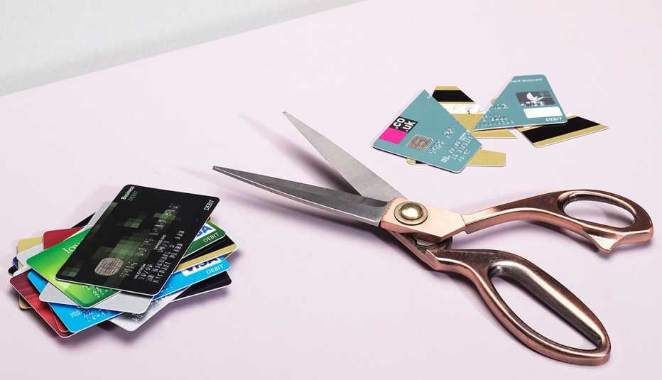 Credit cards and scissors