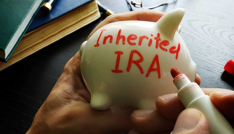 Inherited IRA written on a piggy bank