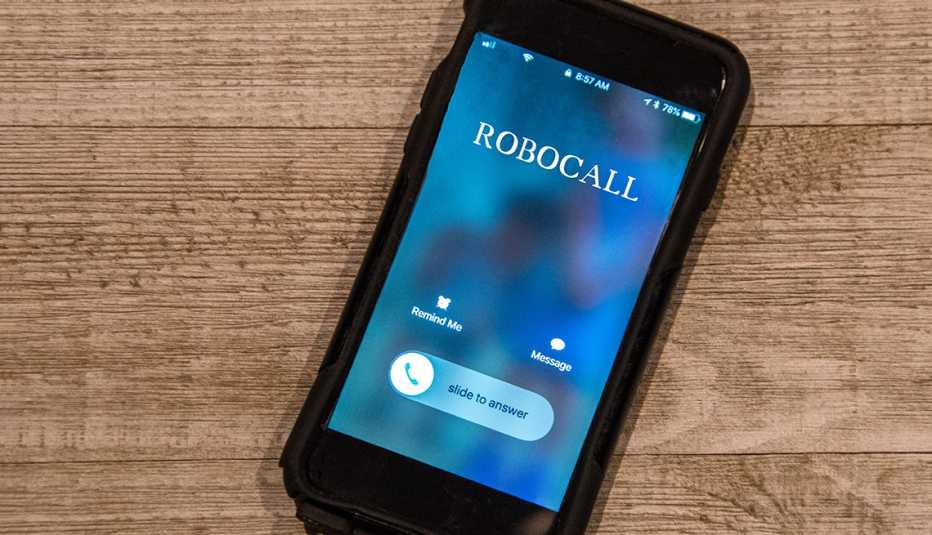 Cell phone showing call from robocall