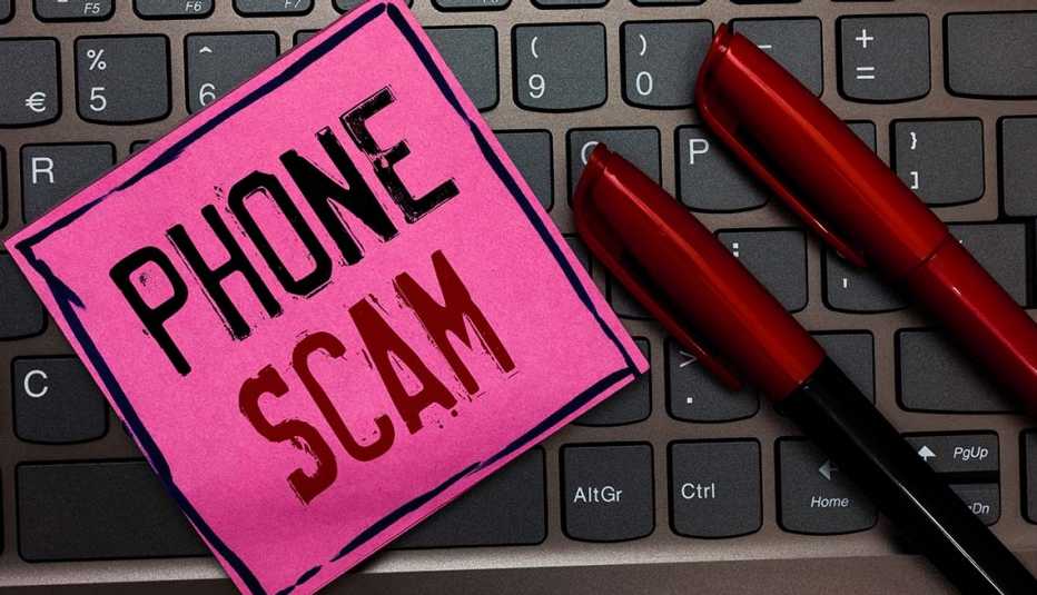 Unwanted phone calls - phone scam concept