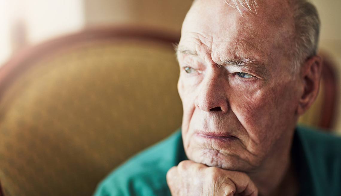 Cropped shot of a senior man looking thoughtful while sitting by himself in a living room