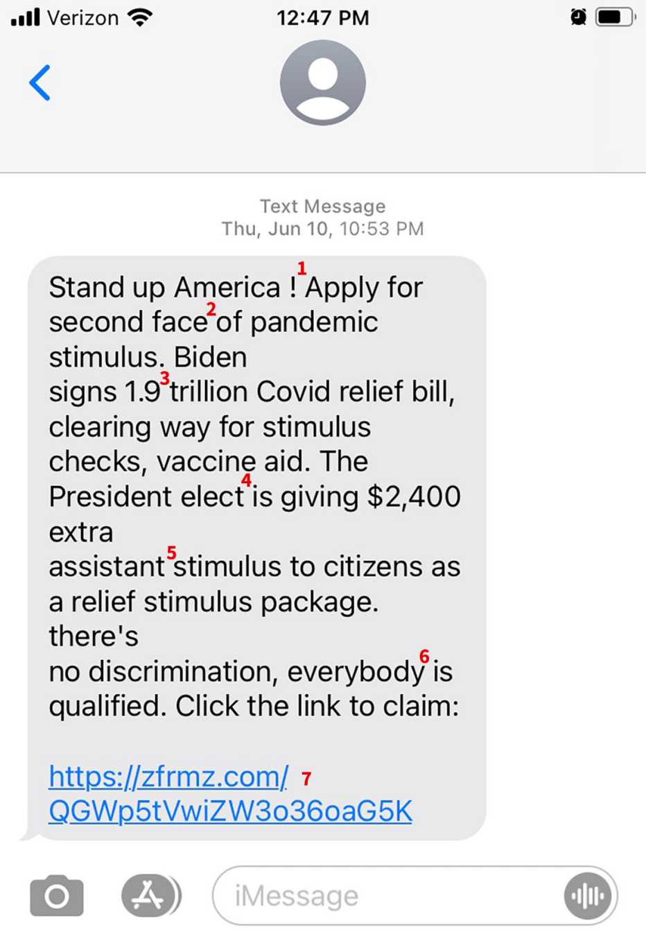 Stand up America text messages