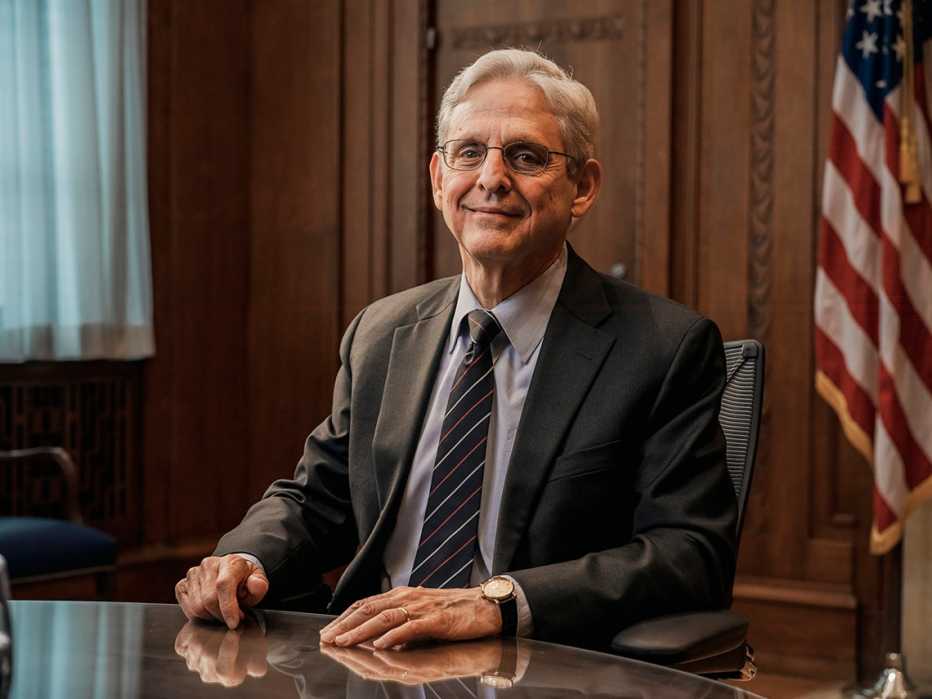 U. S. Attorney General Merrick Garland photographed in his office, February 2023