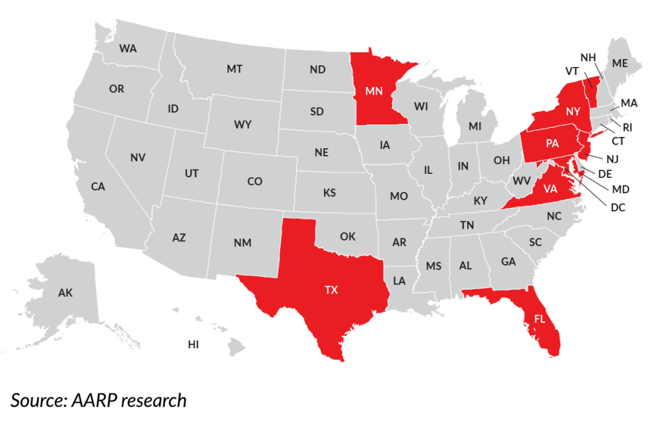 united states map of the nine states that do not tax over the counter medications those states are texas minnesota florida vermont new york new jersey pennsylvania maryland and virginia