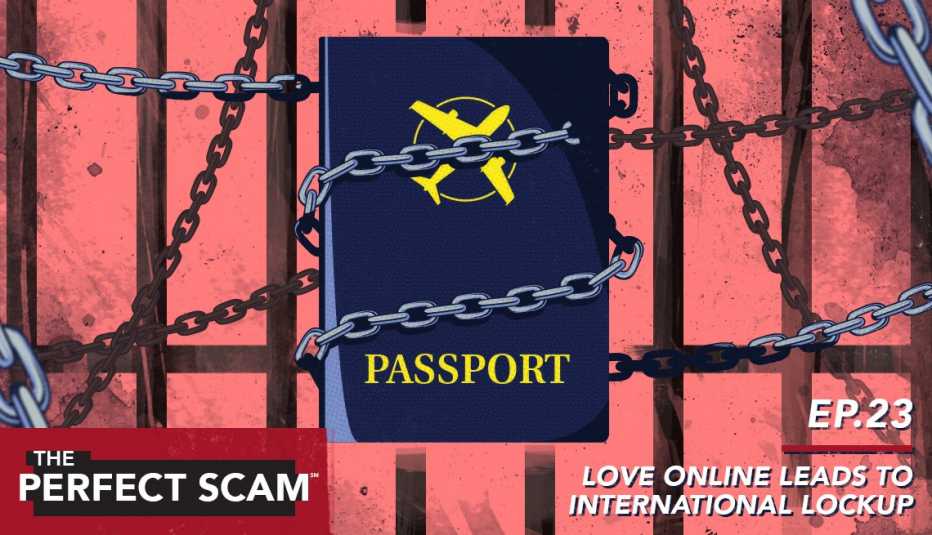 illustration of passport locked behind bars