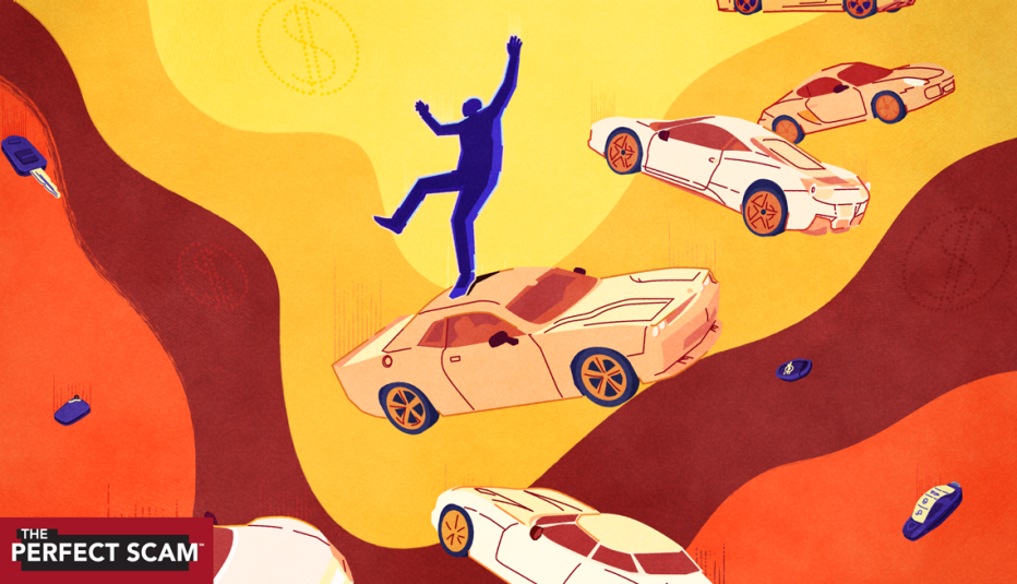 Website graphic - A man on top of a car falling
