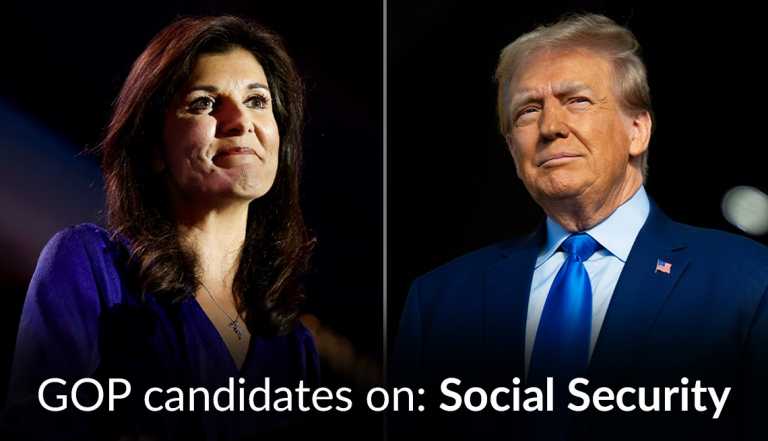 Republican candidates Nikki Haley and Donald Trump answer AARP's question on Social Security.