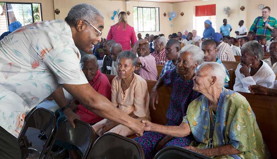 Barry Rand, visits St. Vincent de Paul nursing home, Leogane, Haiti