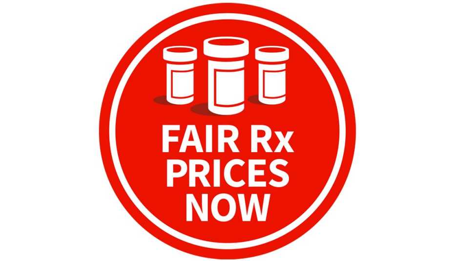 fair prescription prices now logo with icons of pill bottles