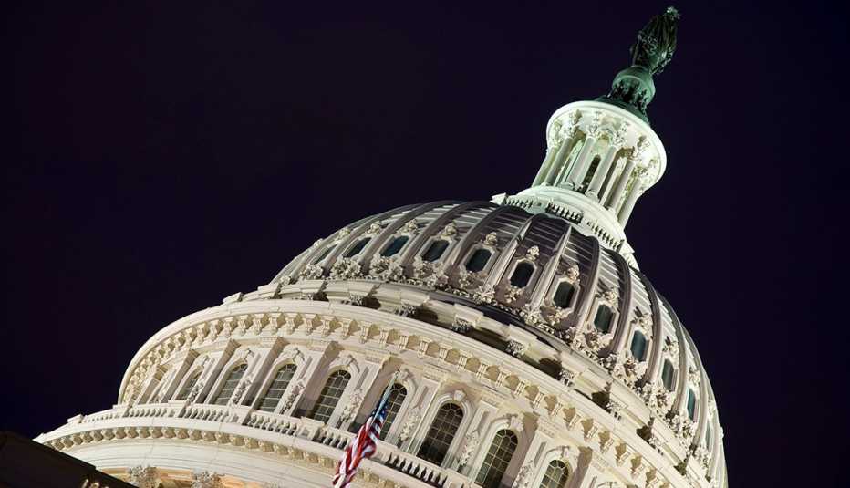 Capitol Building in Washington D C at night