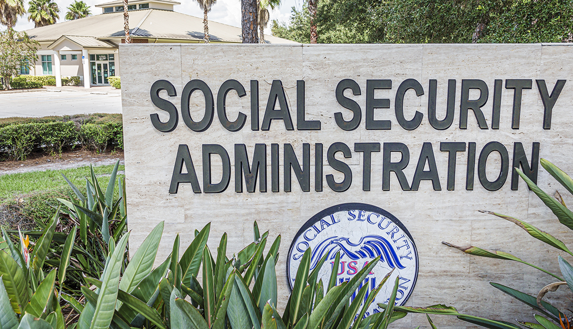 a sign for the social security administration