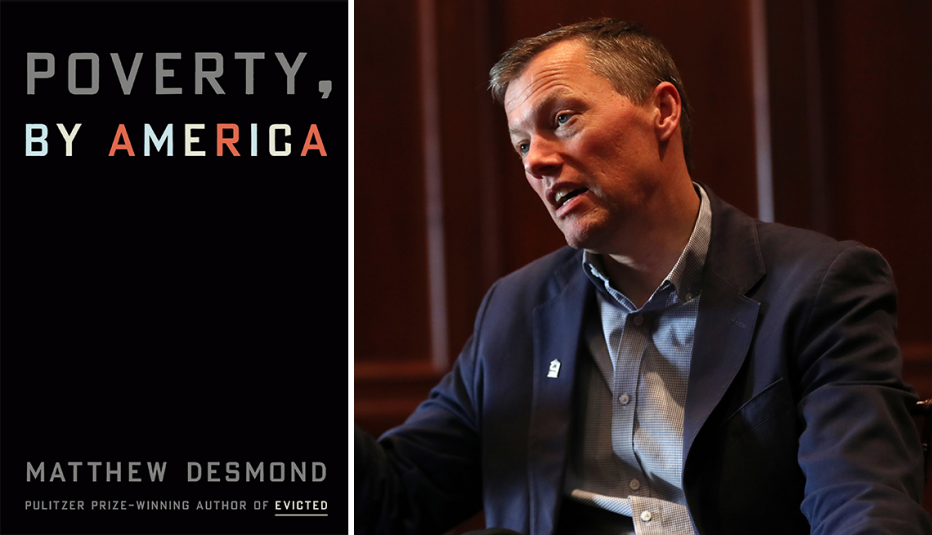 left the bookcover for poverty by america right author matthew desmond