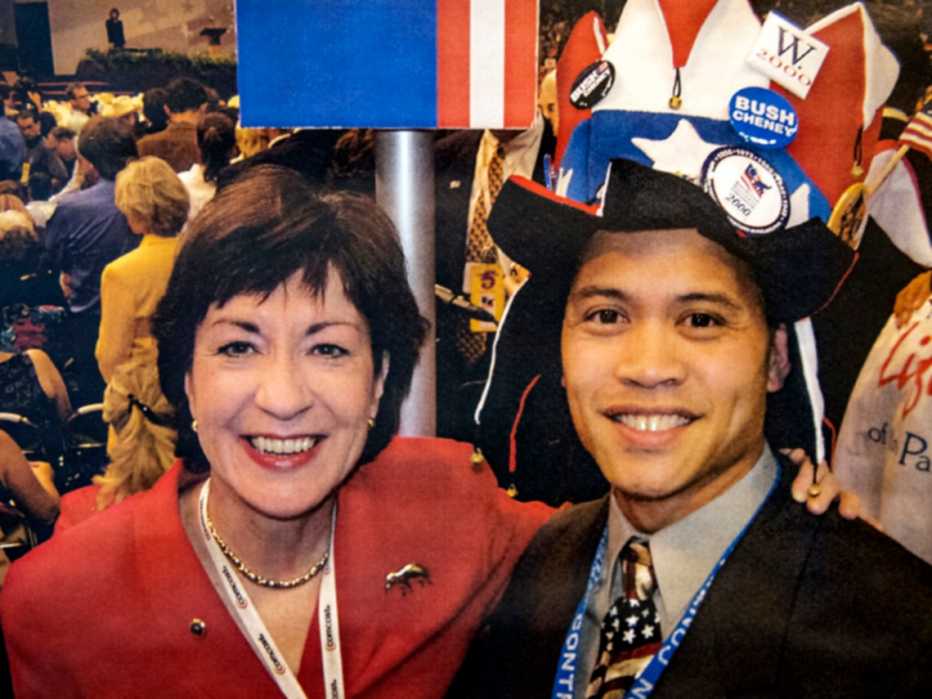 delegate mark ellis with senator susan collins at the two thousand four republican national convention