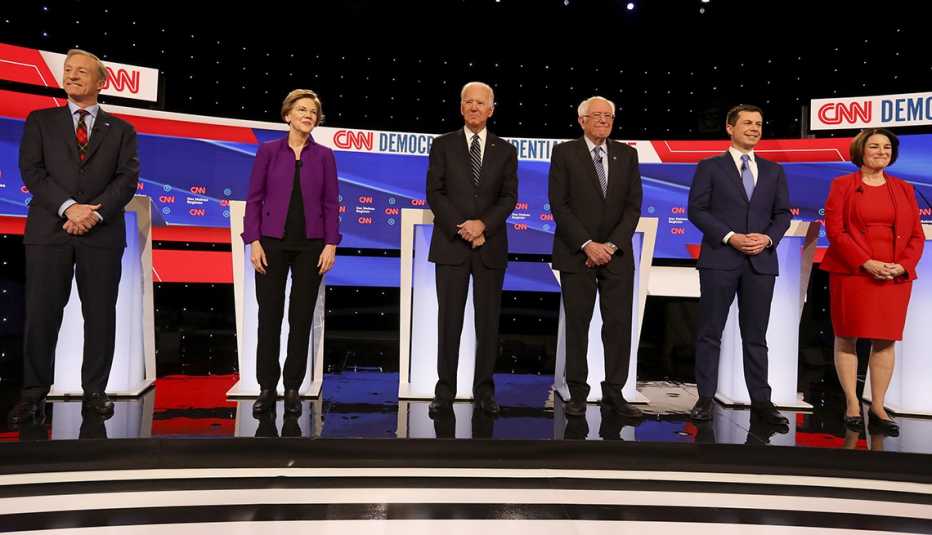 Candidates for the democratic party nomination for president on the debate stage