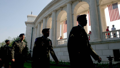 Memorial Day ceremony in Arlington, Virginia, on Monday, May 31, 2010.