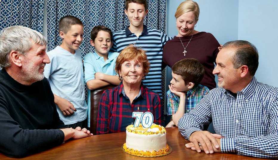 Boomers At 70, Kathleen Casey-Kirschling, birthday cake, family