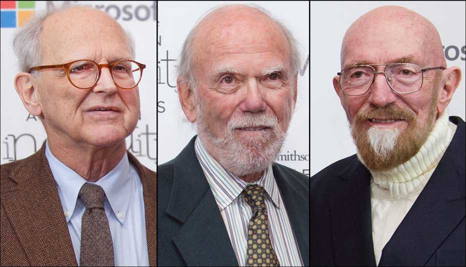 Nobel Prize Prize Winners  Rainer Weiss, left, Barry Barish and Kip Thorne