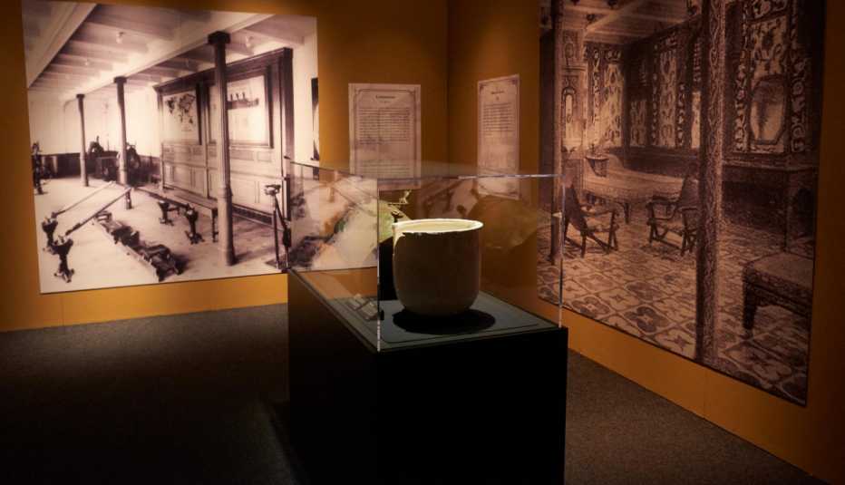 Artifacts from the Titanic on display