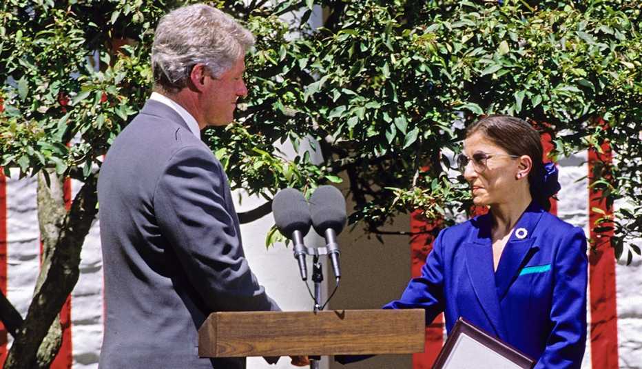 Ruth Bader Ginsburg and President Bill Clinton