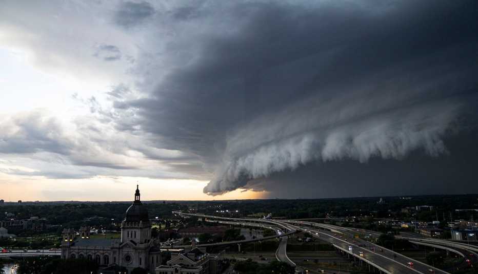 Storm clouds roll in Tuesday, July 12, 2022 over the Basilica of Saint Mary in Minneapolis