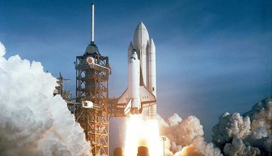 space shuttle columbia blasting off