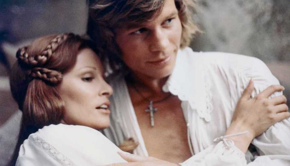 Raquel Welch and Michael York on the set of 'The Three Musketeers.'