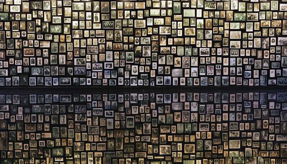 Photographs are displayed at the Birkenau Museum of the many faces of the men, women and children at the Auschwitz II - Birkenau which was built in March 1942 in the village of Brzezinka, Poland. The camp was liberated by the Soviet army on January 27, 1945.