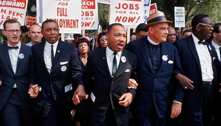 Martin Luther King Junior leads a march