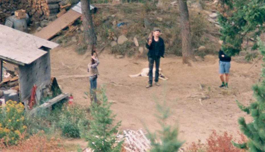 overhead photo of the weaver family during the nineteen ninety two standoff with federal agents at ruby ridge idaho