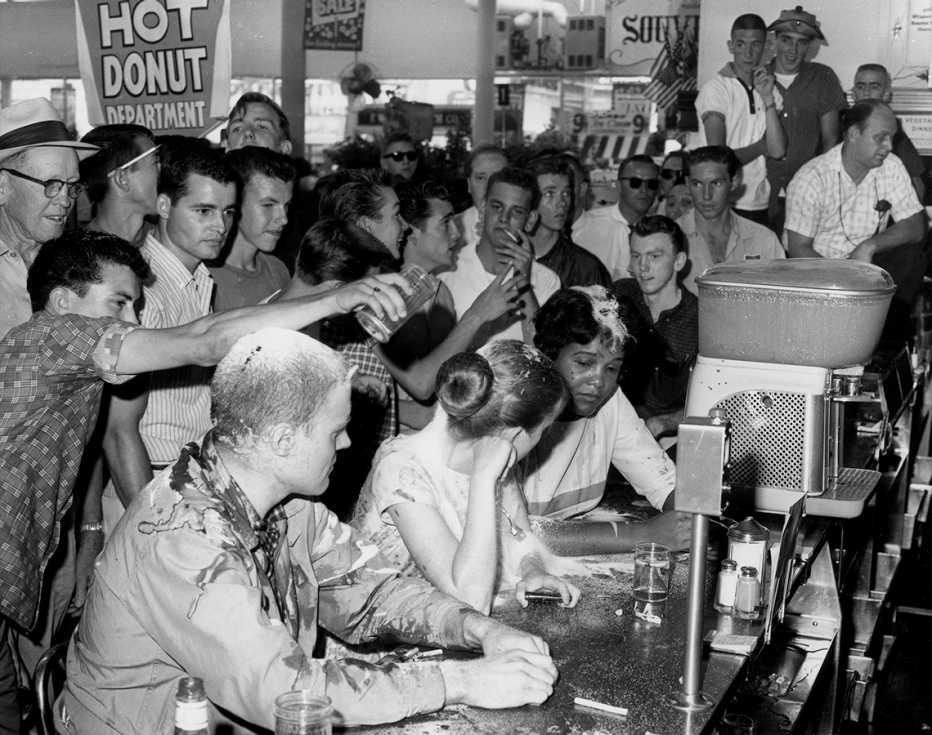 joan mulholland taking part in the jackson woolworth lunch counter sit it