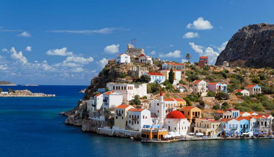 the greek island of kastelorizo on the mediterranean sea 