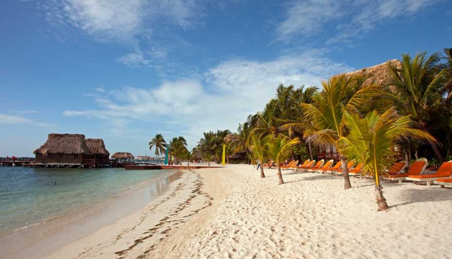 a tropical beach in ambergris caye in san pedro ramons village belize