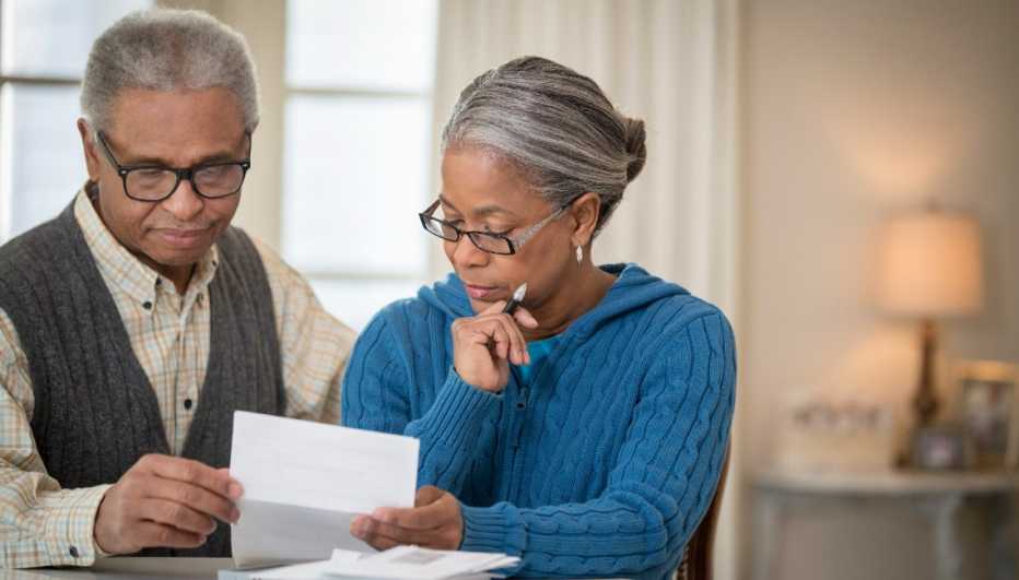 Older couple planning retirement