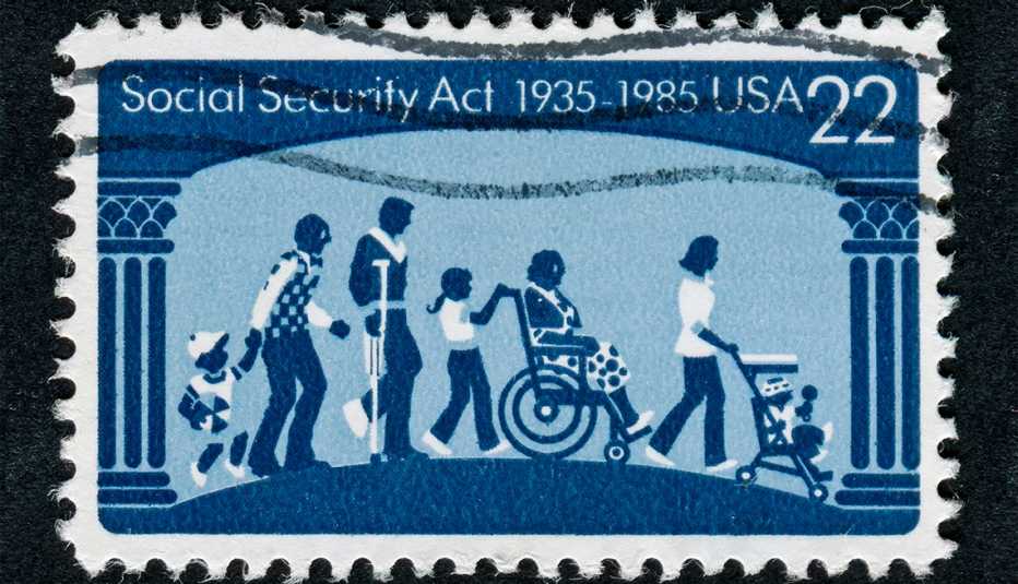 u s postage stamp commemorating the social security act