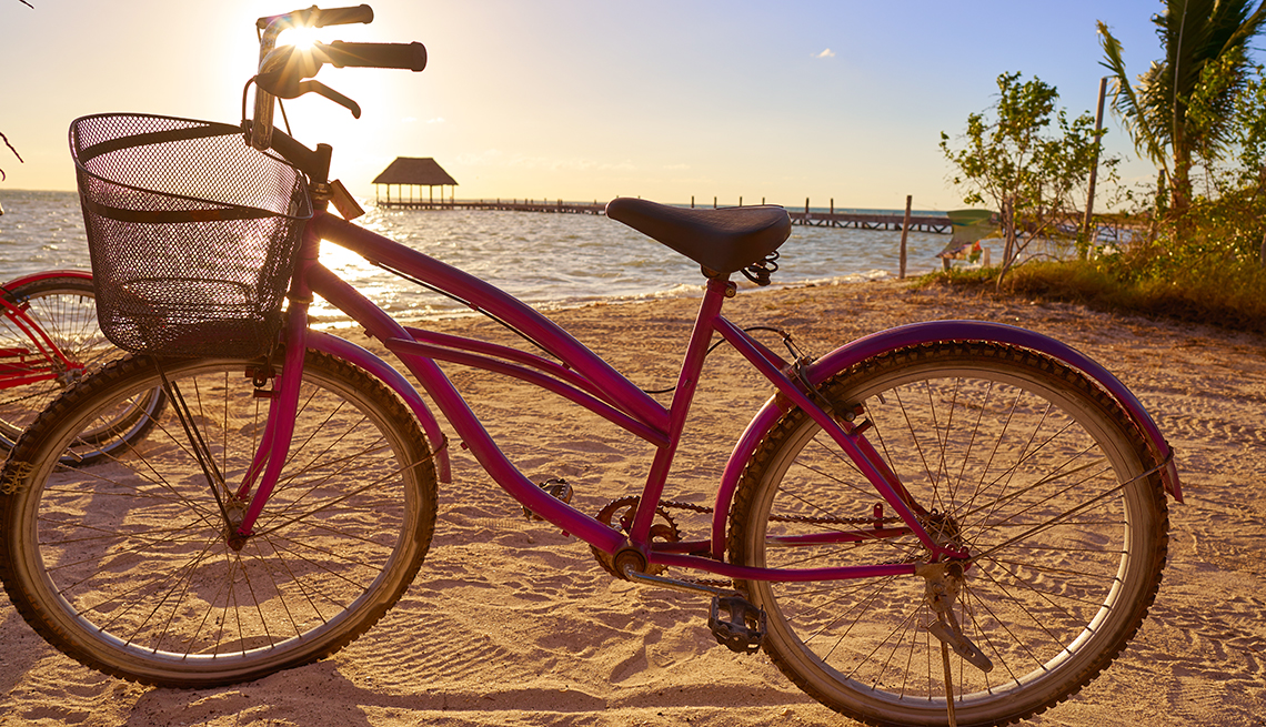 Bike on a beach in Cancun 